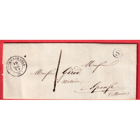 CAD TYPE 15 STE MENEHOULD TAXE LOCALE 1 BOITE RURALE S LA NEUVILLE AU PONT CAD TYPE 22 GIVRY EN ARGONNE EN ARRIVEE