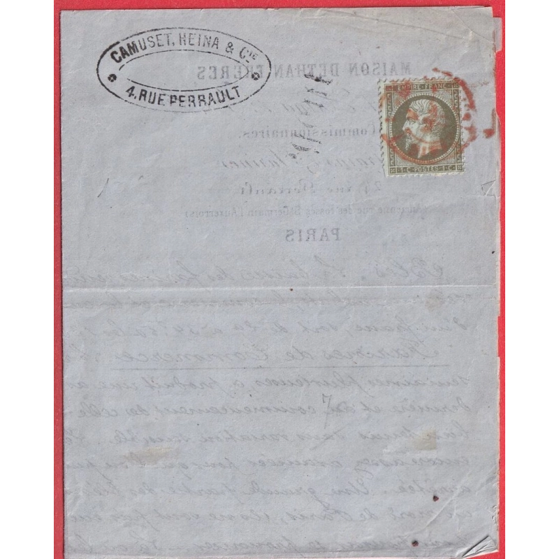 N°19 CAD ROUGE DES IMPRIMES PARIS SUR IMPRIME POUR NANTES 1868