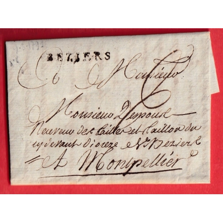 MARQUE BEZIERS HERAULT 1791 LN°8 POUR MONTPELLIER INDICE 12