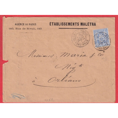 N°68 N/B CAD PARIS R DU PONT NEUF POUR ORLEANS LOIRET