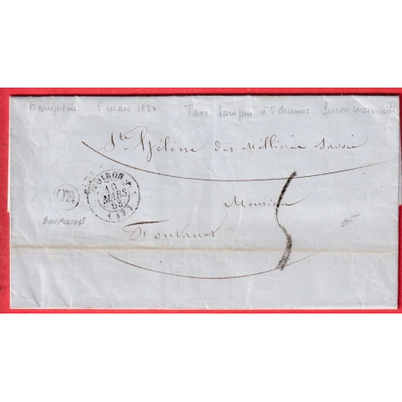 CAD TYPE 15 VOIRON OR BONPERTUIS TAXE TAMPON 5 POUR ST HELENE DES MILLIERES SAVOIE GRESY ETAT SARDE