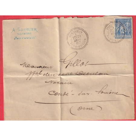 N°90 CAD TYPE 25 PONTGOUIN EURE ET LOIRE POUR CONDE SUR HUISNE INDICE 14