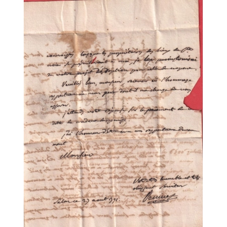 MARQUE A SEC SALON DE PROVENCE 1791 MENTION PORT PAYE A MARSEILLE PRECUSEUR DEBOURSE REEXP CHARLEVAL BOUCHES DU RHONE