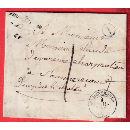 CURSIVE 49 GIVRY EN ARGONNE BOITE RURALE I SOMMERECOURT CURSIVE AUVE EN ARRIVEE TAXE LOCALE 1