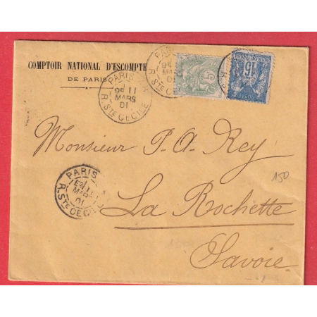 N°90 111 LEVEE EXCEPTIONNELLE PARIS 48 R STE CECILE E2 1901 LA ROCHETTE SAVOIE BUREAU RARE