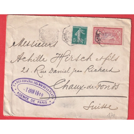 N°119 137 LEVEE EXCEPTIONNELLE PARIS R MARSOLLIER POUR LA CHAUX DE FONDS SUISSE