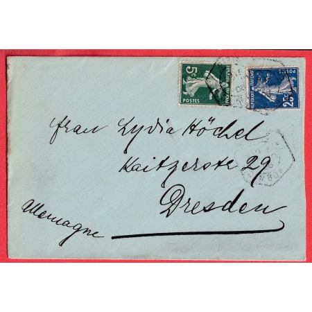 N°137 140 LEVEE EXCEPTIONNELLE PARIS 35 R CAMBON POUR DRESDE DRESDEN ALLEMAGNE 1908