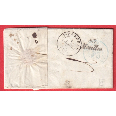 CURSIVE 83 MEZILLES EN ARRIVEE DEPART VERSAILLES 1847