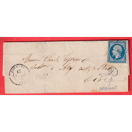 N°14 PC 950 CORBENY AISNE BOITE RURALE L CRAONNE POUR BETZ ACY EN MULTIEN