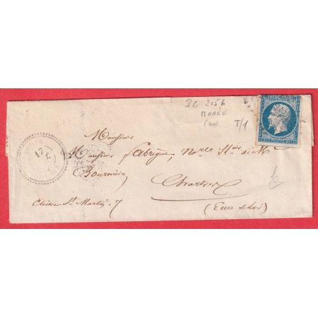 N°14 PC 2156 MOREE LOIR ET CHER CAD TYPE 22 POUR CHARTRES