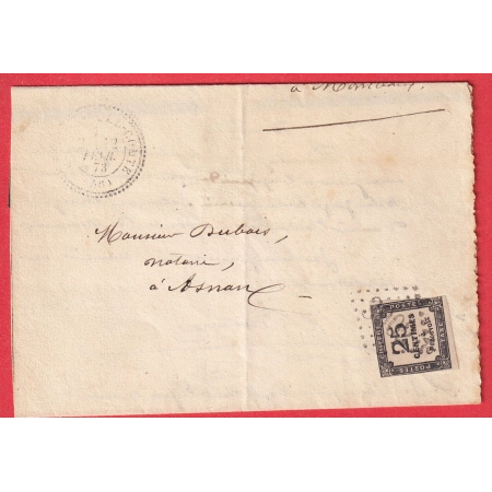 TAXE N°5 GC 3902 CAD TYPE 24 MONCEAUX LE COMTE NIEVRE GC DE TANNAY 1873 LE GC DE TANNAY ANNUMLE LE TIMBRE