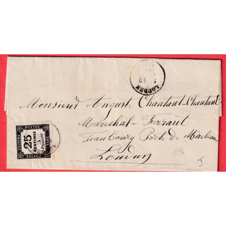 TAXE N°5 TTB / SUP CAD TYPE 16 LOUDUN VIENNE POUR LOUDUN 1872