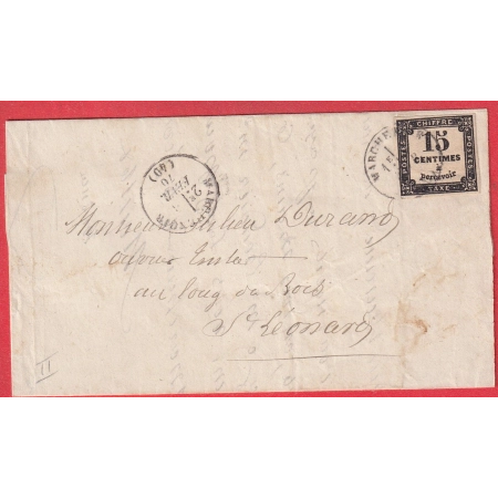 TAXE N°3B CAD TYPE 16 MARCHENOIR LOIR ET CHER 1870 POUR ST LEONARD
