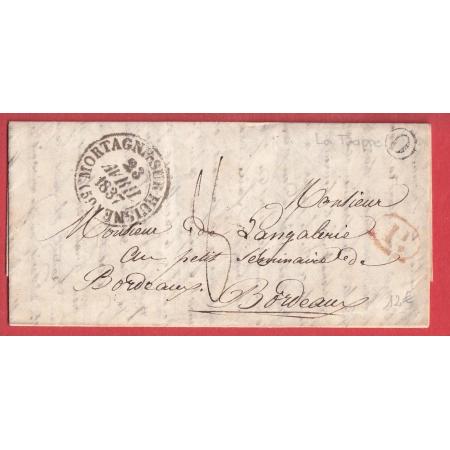 CAD TYPE 13 MORTAGNE SUR HUINE ORNE BOITE RURALE O LA TRAPPE + DECIME RURAL POUR BORDEAUX