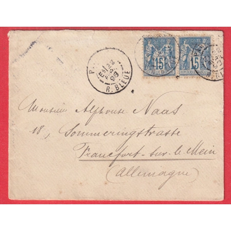 N°90 PAIRE LEVEE EXCEPTIONNELLE PARIS E4 R BLEUE 1898 FRANKFURT ALLEMAGNE RARE 4EME LEVEE