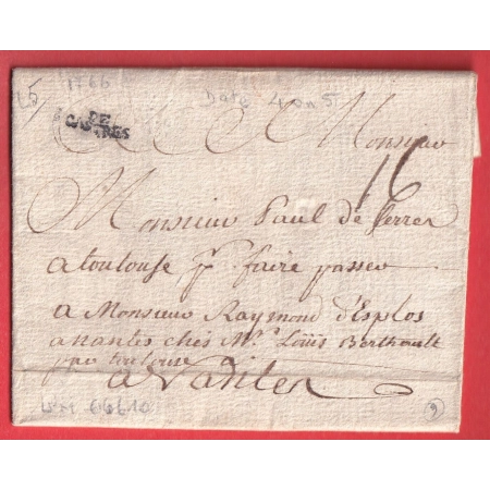MARQUE DE CASTRES TARN 1766 LN°5 TEXTE DE SABLAYROLLES POUR NANTES