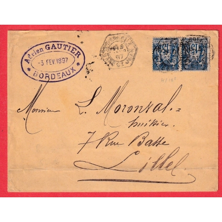 N°90 PAIRE LEVEE EXCEPTIONNELLE E1 BORDEAUX ST JEAN POUR LILLE NORD