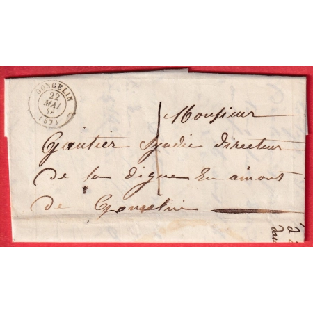 CAD TYPE 15 GONCELIN ISERE 1848 TAXE LOCALE 1 POUR GONCELIN