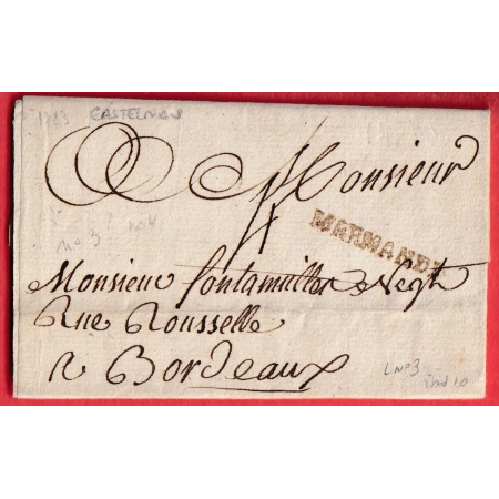 MARQUE MARMANDE LOT ET GARONNE 1783 LN°3 INDICE 10 POUR BORDEAUX