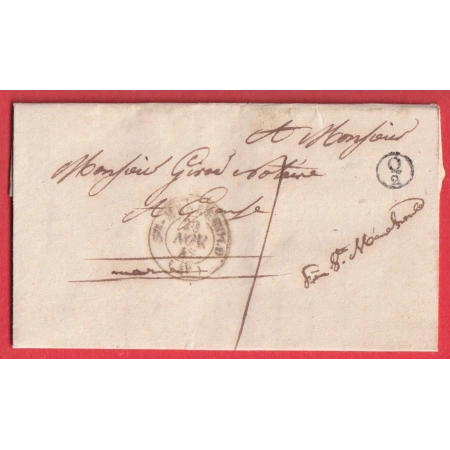 CAD TYPE 15 STE MENEHOULD MARNE BOITE RURALE SUPPLEMENTAIRE Q2 BELVAL CL ROUGE AU DOS 1842