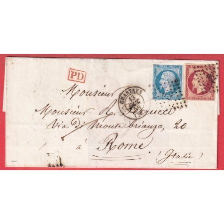 N°17A + 14 PC 759 CHARTRES  POUR ROME ITALIE ITALIA