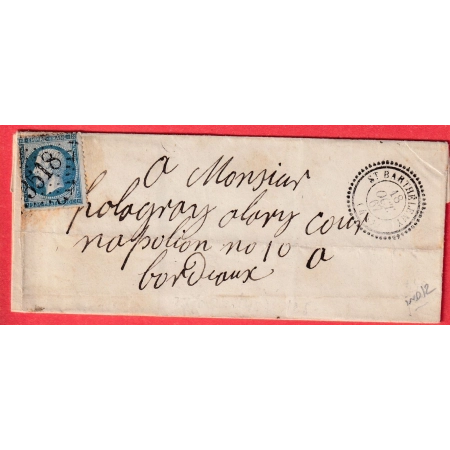 N°22 GC 3518 CAD TYPE 22 ST BARTHELEMY LOT ET GARONNE POUR BORDEAUX INDICE 12