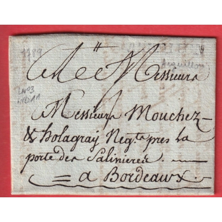 MARQUE AIGUILLON LOT ET GARONNE LN°3 INDICE 11 1789 POUR BORDEAUX