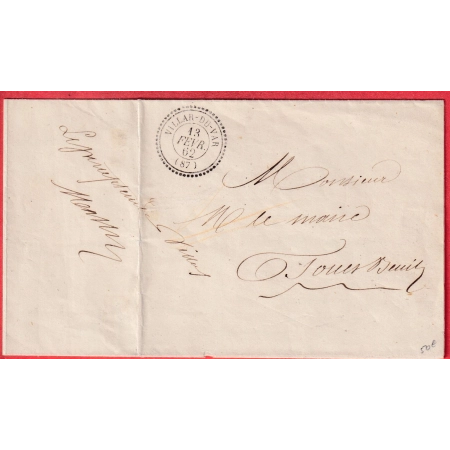 CAD TYPE 22 VILLAR DU VAR ALPES MARITIMES FRANCHISE L'INSPECTEUR DE VILLAR AU DOS CAD TYPE 22 TOUET SUR VAR RARE