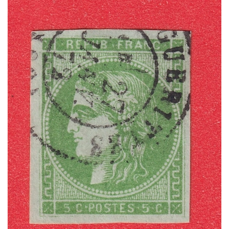 N°42B VERT JAUNE FONCE CAD TYPE 17 MARGUERITES GARD SIGNE BRUN