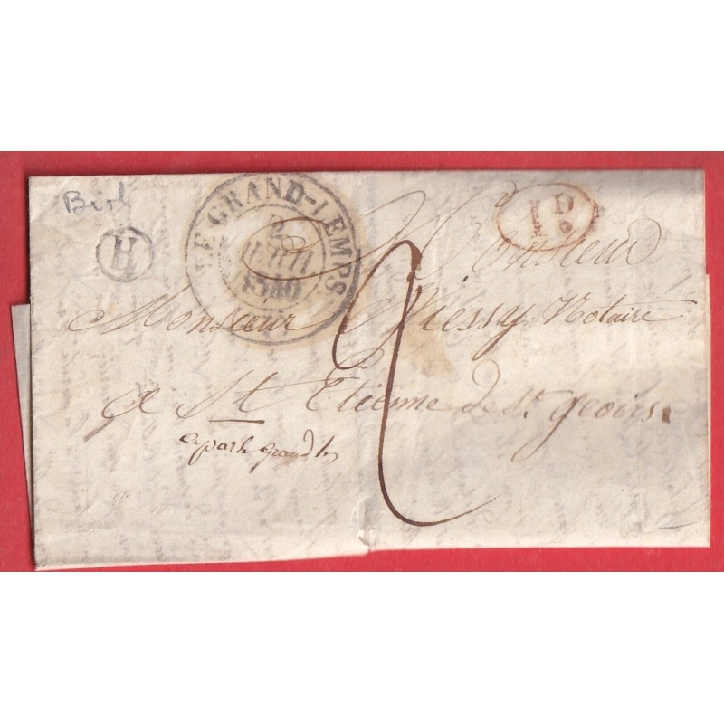 CAD TYPE 13 LE GRAND LEMPS ISERE 1840 BOITE RURALE H BIOL + DECIME RURAL