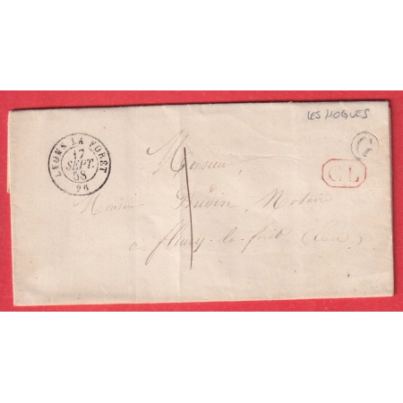 CAD TYPE 15 LYONS LA FORET EURE BOITE RURALE G LE HOGUES CL EN ROUGE TAXE LOCALE 1 POUR FLEURY LA FORET