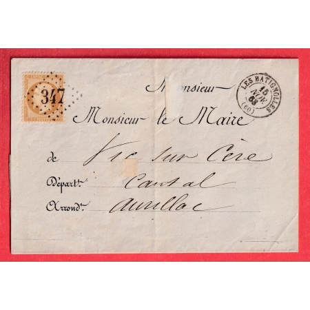 N°21 GC 347 LES BATIGNOLLES SUR IMPRIME POUR VIC SUR CERE CANTAL