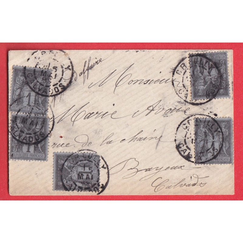 N°83 X5 CREULLY CALVADOS MENTION PAPIERS AFFAIRES 1889 POUR BAYEUX