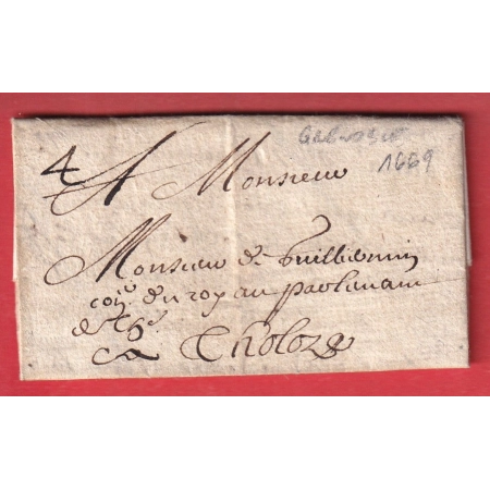 LETTRE DE GRENOBLE ISERE 1669 POUR TOULOUSE TAXE MANUSCRIT 4