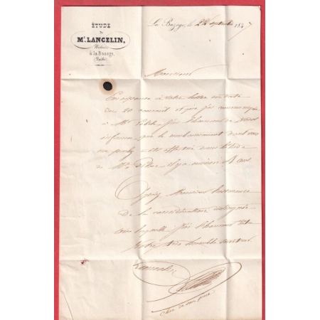 CAD TYPE 15 LE MANS SARTHE OR LA BAZOGE TAXE LOCALE 1 CL ROUGE POUR LE MANS