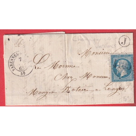 N°22 GC 4105 VARENNES SUR AMANCE HAUTE MARNE BOITE RURALE J CHAMPIGNY SUR VARENNES POUR LANGRES
