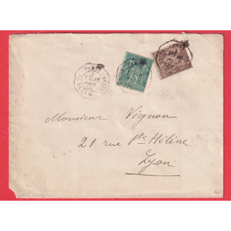 N°75 69 PARIS LEVEE EXCEPTIONNELLE PL DE LA MADELEINE POUR LYON 1885