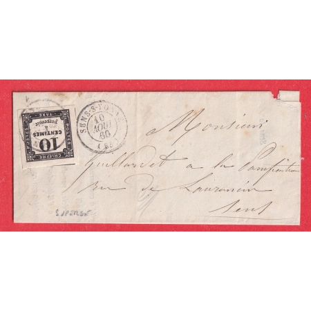 TIMBRE TAXE N°2A TTB / SUP SUPERBE MARGES 2 VOISINS SENS SUR YONNE POUR SENS