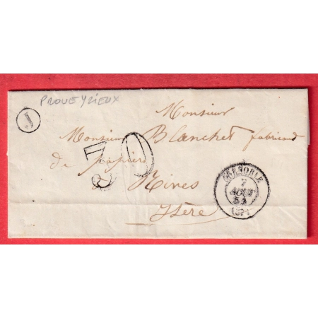 CAD TYPE 15 GRENOBLE ISERE BOITE RURALE J PROVEYSIEUX POUR RIVES