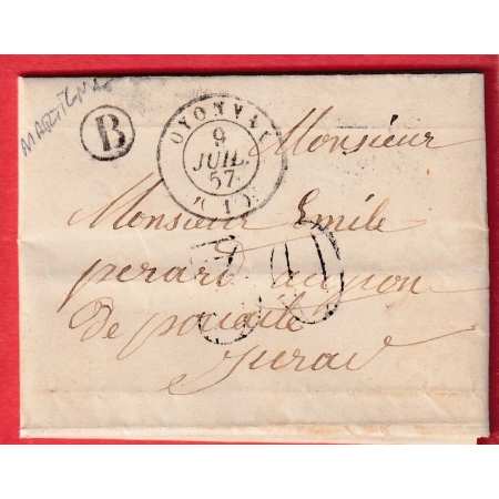 CAD TYPE 15 OYONNAX AIN BOITE RURALE B MARTIGNAT POUR PONT DE POITTE JURA