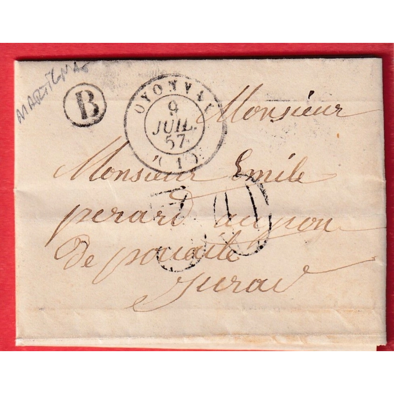 CAD TYPE 15 OYONNAX AIN BOITE RURALE B MARTIGNAT POUR PONT DE POITTE JURA