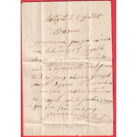 CAD TYPE 15 OYONNAX AIN BOITE RURALE B MARTIGNAT POUR PONT DE POITTE JURA