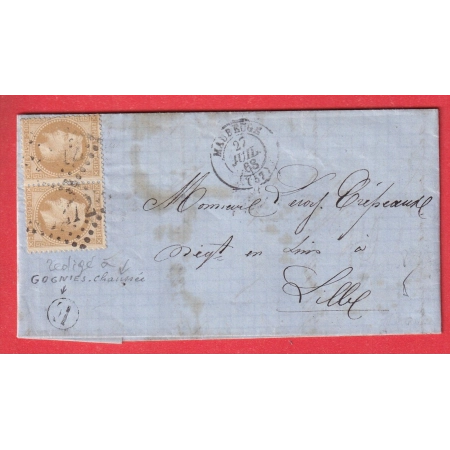 N°28 PAIRE GC 2272 MAUBEUGE NORD BOITE RURALE E GOGNIES CHAUSSEE POUR LILLE