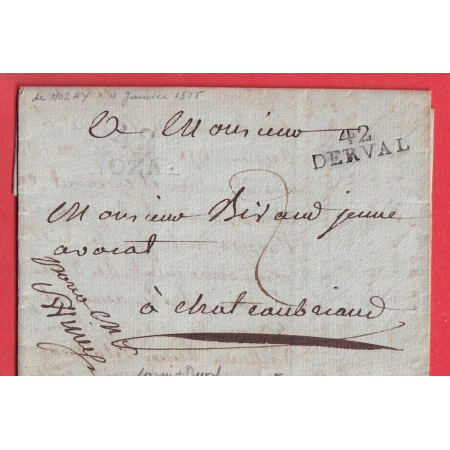 RARE DOUBLE MARQUE 42 NOZAY FRAPPE LEGERE + 42 DERVAL LOIRE INFERIEURE POUR CHATEAUBRIANT