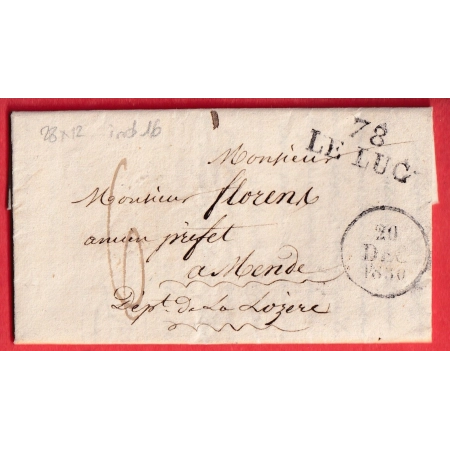 MARQUE 78 LE LUC VAR 1830 POUR MENDE LOZERE 28X12 INDICE 16
