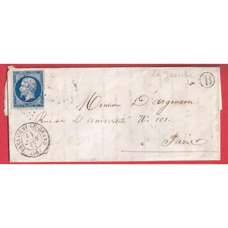 N°14 PC 2576 PRESSIGNY LE GRAND INDRE ET LOIRE BOITE RURALE B LA GUERCHE POUR PARIS INDICE 10