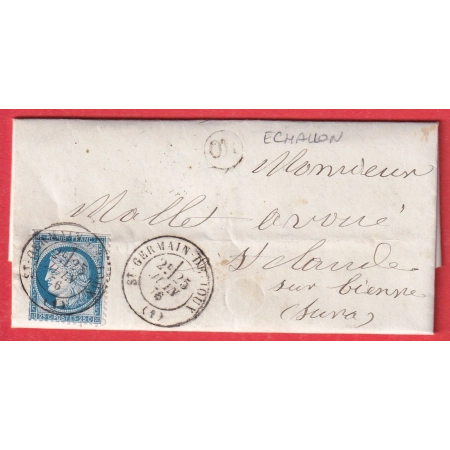 N°60 CAD TYPE 17 ST GERMAIN DE JOUX AIN POUR ST CLAUDE JURA LE GC EST INDICE 13 + OR ECHALLON