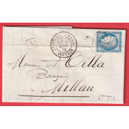 N°60 GC 3854 CAD TYPE 17bis 18 ST SERNIN SUR RANCE AVEYRON POUR MILLAU BOITE URBAINE A