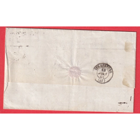 N°14 PIQUAGE SUSSE PARIS BUREAU J POUR STRASBOURG BAS RHIN 1861