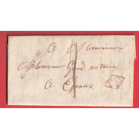 CURSIVE 49 GIVRY EN ARGONNE MARNE CD ROUGE 1846 TAXE LOCALE 1 POUR EPENSES